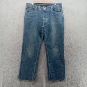 Marc Jacobs Jeans‎ Mens 36x32 Blue Button Fly Relaxed Straight Leg Slouchy Baggy